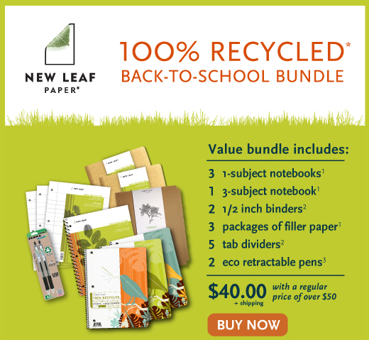 New Leaf Paper 100% Recycled Back-to-School Bundles